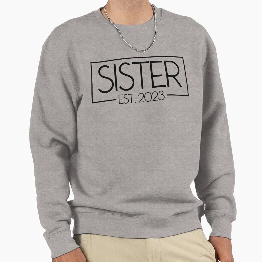 Sister Est 2023 New Sister 2023 This Sweatshirt - Graphic Print for Adults