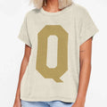 Alphabet Gold Q Sports Letter Q T-Shirt - Unique Graphic Men Women