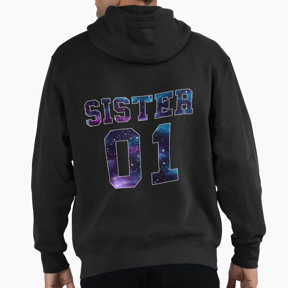 Sister 01 Sister Girlfriend Hoodie - Minimalist Print Unisex