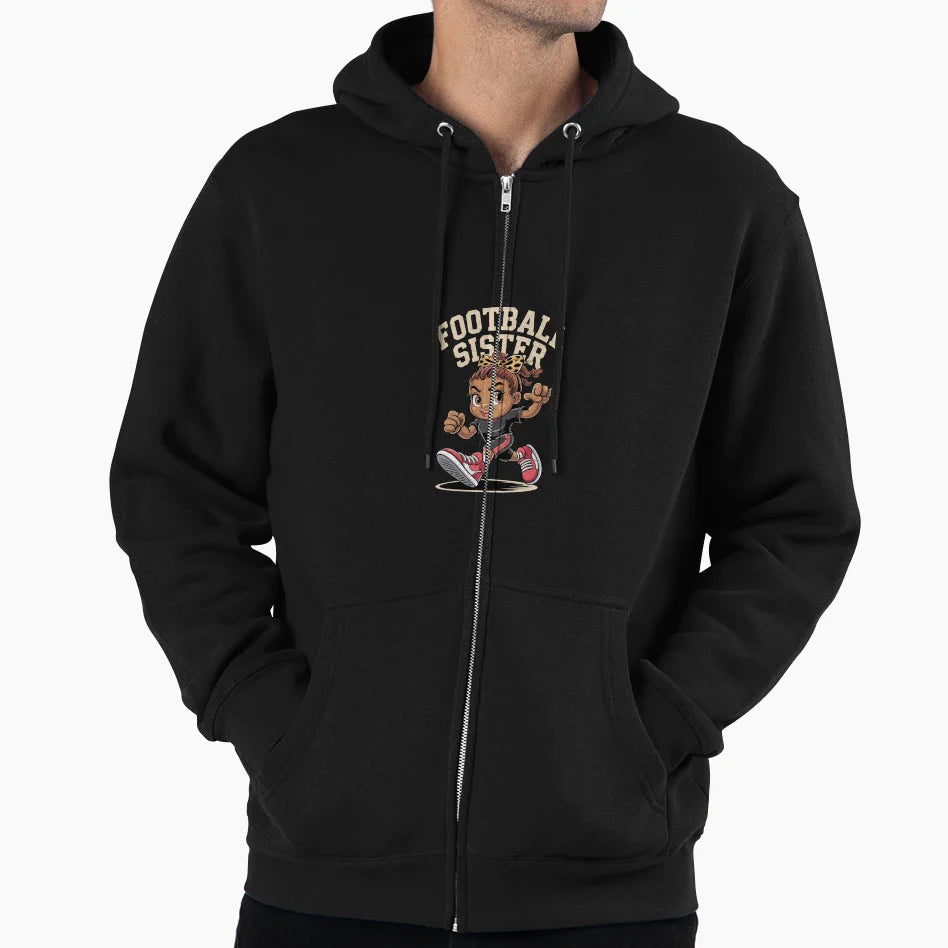 Fun Football Sister Coquette Bow Hoodie - Casual Everyday Wear Men Women