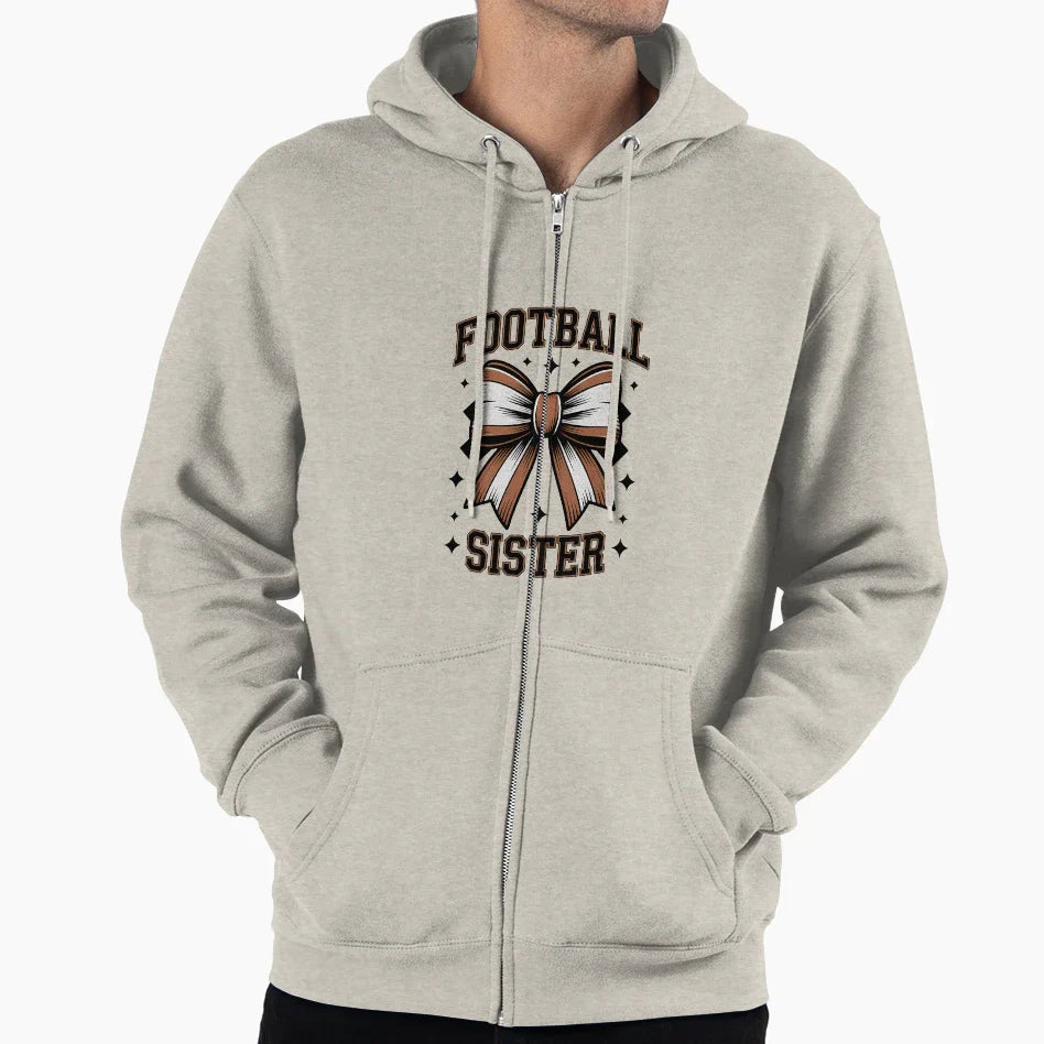 Coquette Bow American Football Sister Hoodie - Aesthetic Graphic Men Women