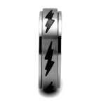 TK2926 - High polished (no plating) Stainless Steel Ring with Epoxy  in Jet