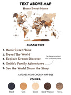Wooden Map Quote Sign - Dark Walnut