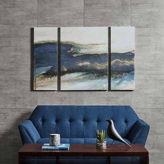 Rolling Waves Triptych 3-piece Canvas Wall Art Set