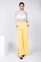 Side Slit Detail Wide Leg Pants