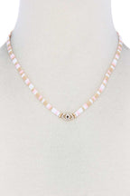 Evil Eye Charm Color Block Necklace