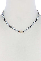 Hamsa Hand Charm Color Block Necklace