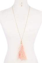 Metallic Stars Tulle Tassel Necklace