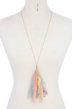 Metallic Stars Tulle Tassel Necklace
