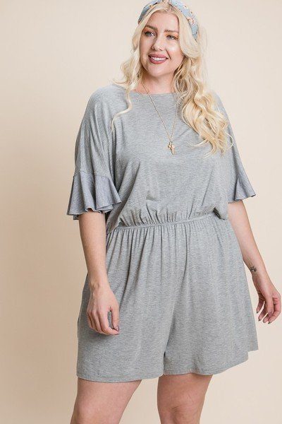 Plus Size Solid Rayon Modal Mini Romper