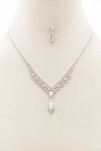 Marquise Shape Rhinestone Necklace