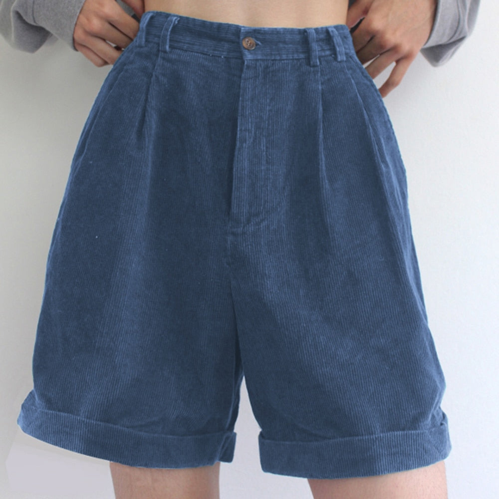 Vintage Shorts Boyfriend Style Women Shorts Summer Casual Solid Women Shorts Streetwear High Waist Female Ladies Shorts