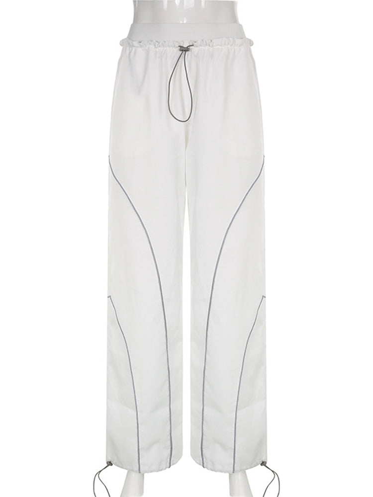 White Baggy Loose Wide Leg Pants