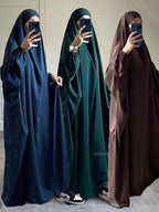 Eid Hooded Muslim Women One Piece Jilbab Long Khimar Hijab Dress Prayer Garment Abaya Ramadan Gown Abayas Islamic Clothes Niqab