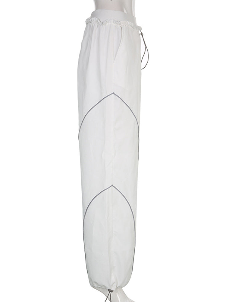 White Baggy Loose Wide Leg Pants