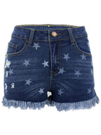 Women's All Over Star Print Denim Shorts