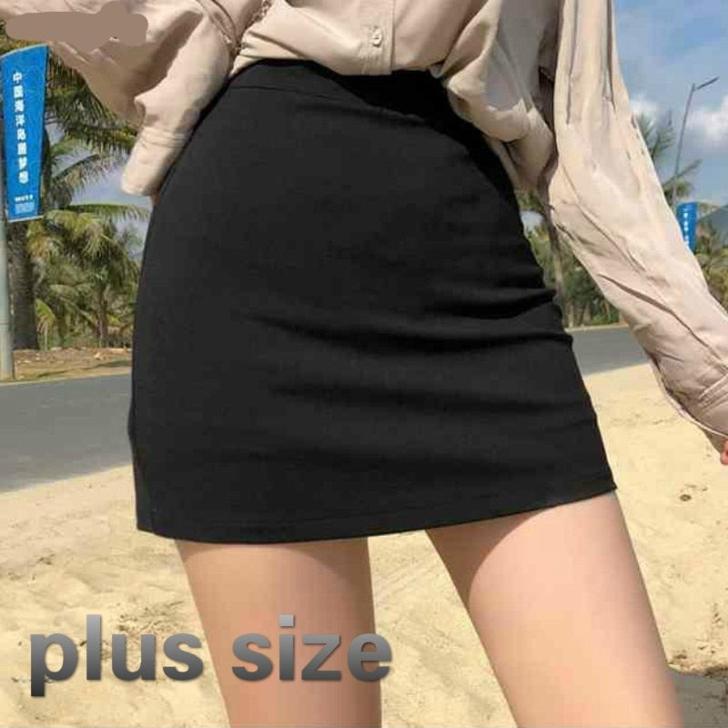 Skirts Women High Waist A-line Solid Simple Slim All-match Korean Style Chic Fashion Elegant Vintage Novelty Womens Trendy New